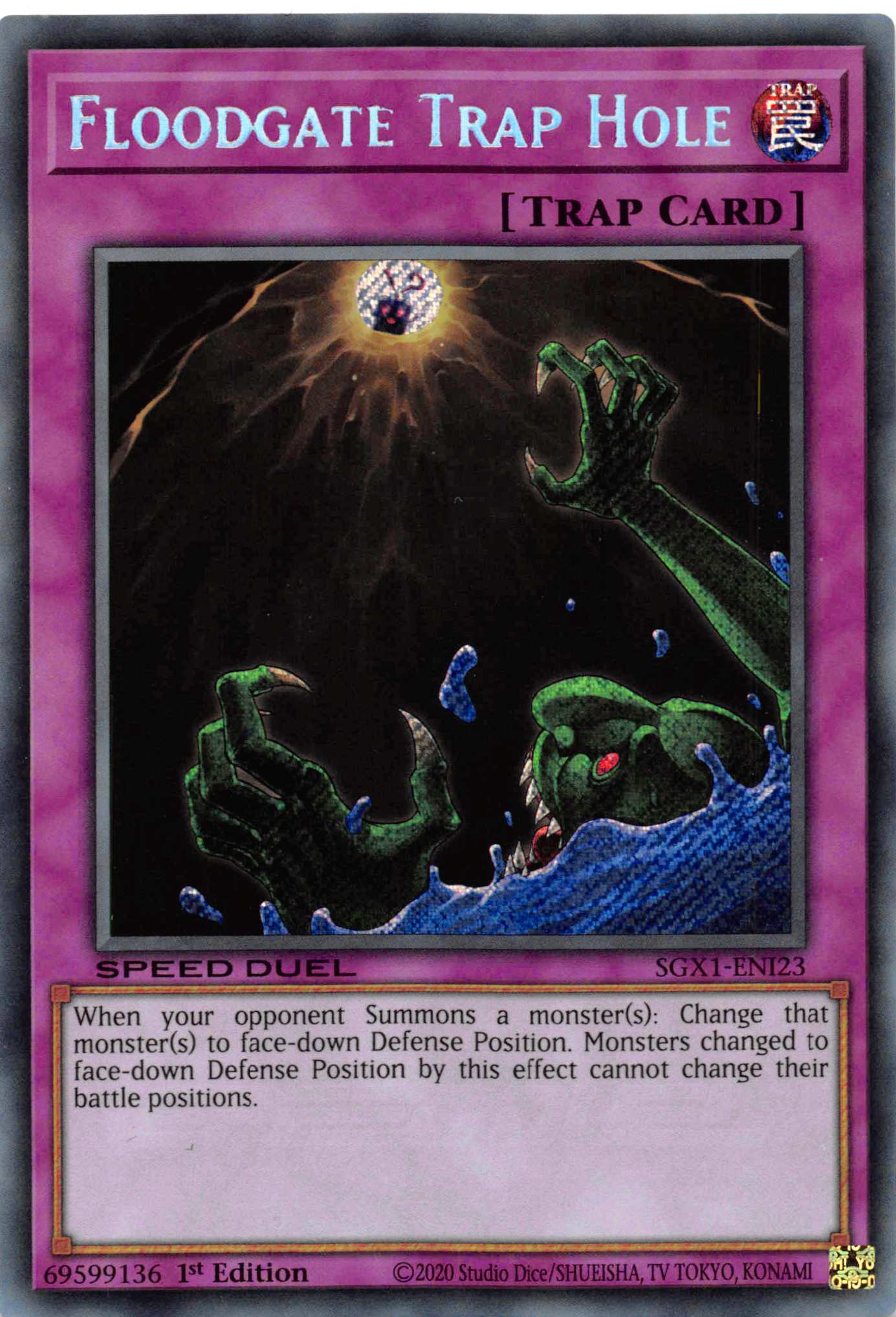 Floodgate Trap Hole [SGX1-ENI23] Secret Rare | Nerdhalla Games