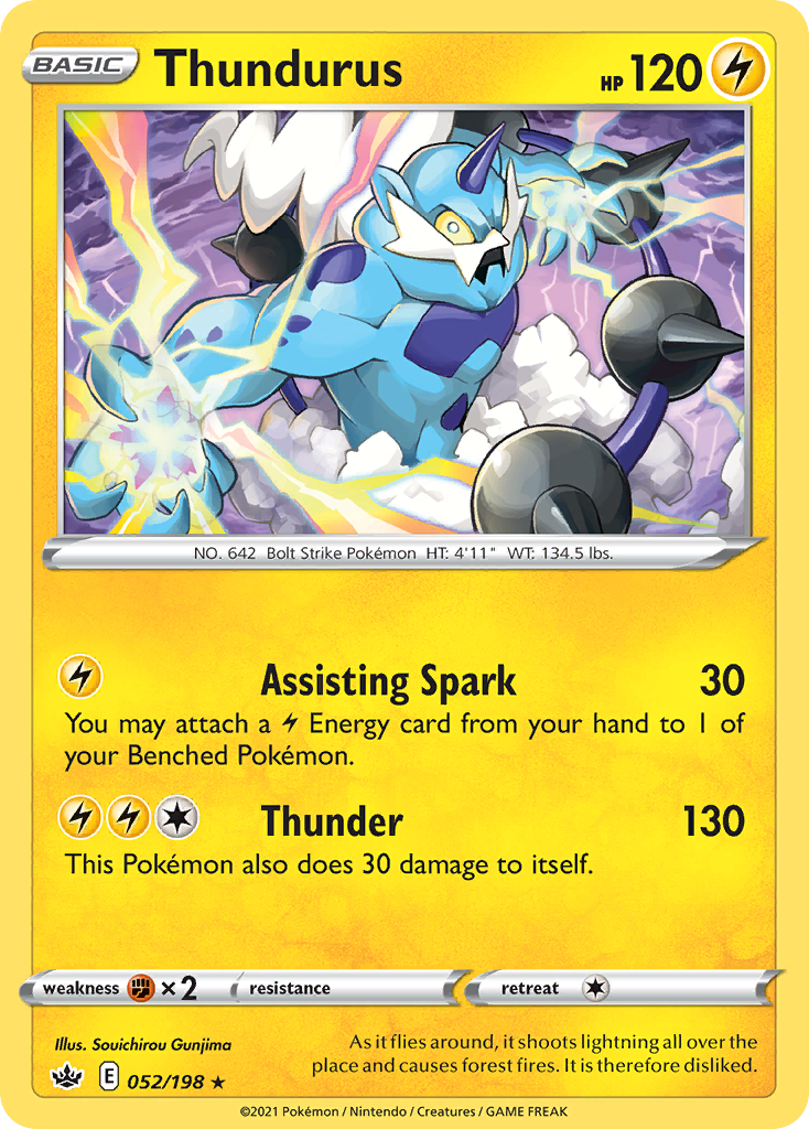 Thundurus (052/198) (Theme Deck Exclusive) [Sword & Shield: Chilling Reign] | Nerdhalla Games