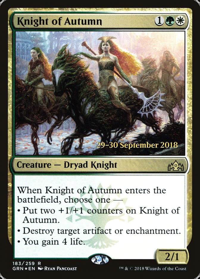 Knight of Autumn  [Guilds of Ravnica Prerelease Promos] | Nerdhalla Games