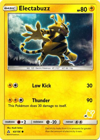 Electabuzz (43/156) (Pikachu Stamp #41) [Battle Academy 2020] | Nerdhalla Games