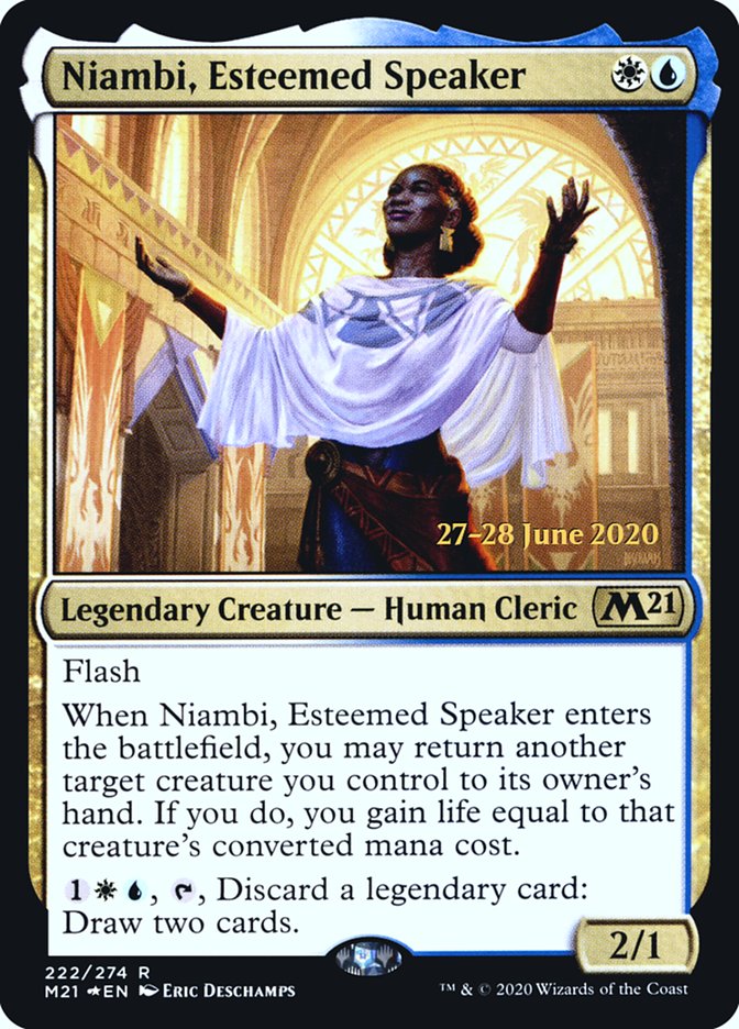 Niambi, Esteemed Speaker  [Core Set 2021 Prerelease Promos] | Nerdhalla Games