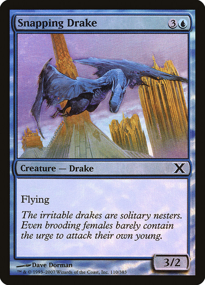 Snapping Drake (Premium Foil) [Tenth Edition] | Nerdhalla Games