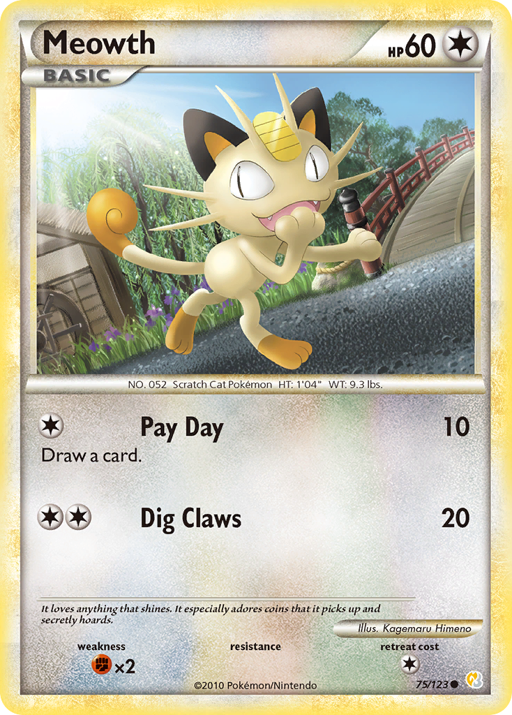 Meowth (75/123) [HeartGold & SoulSilver: Base Set] | Nerdhalla Games