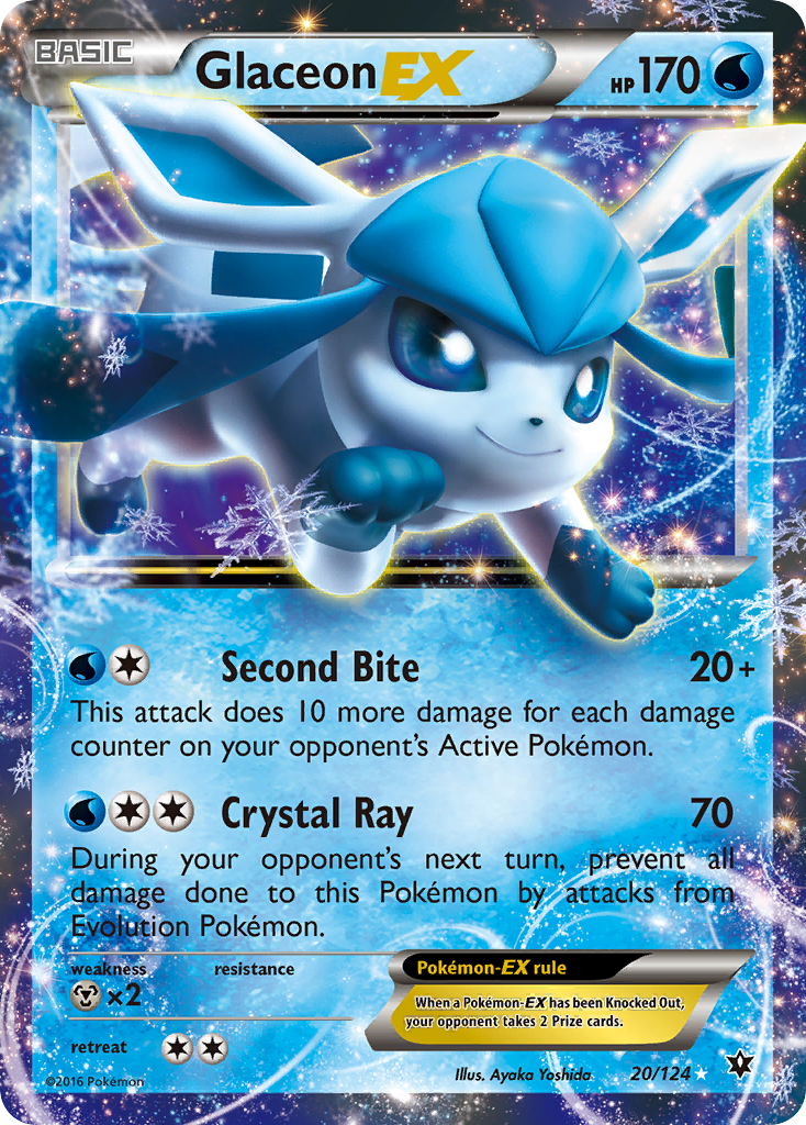 Glaceon EX (20/124) [XY: Fates Collide] | Nerdhalla Games