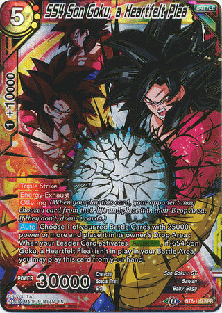 SS4 Son Goku, a Heartfelt Plea (SPR) [BT8-110] | Nerdhalla Games