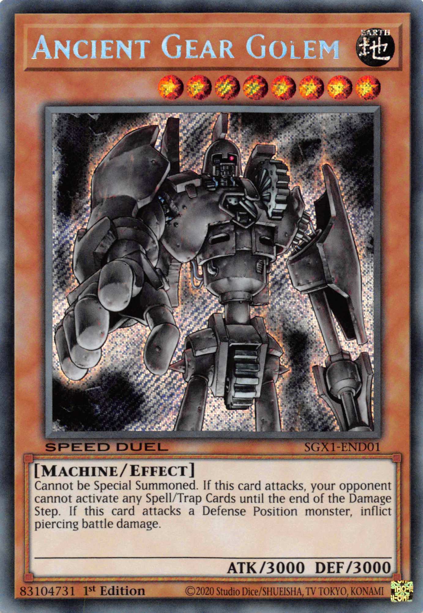 Ancient Gear Golem [SGX1-END01] Secret Rare | Nerdhalla Games