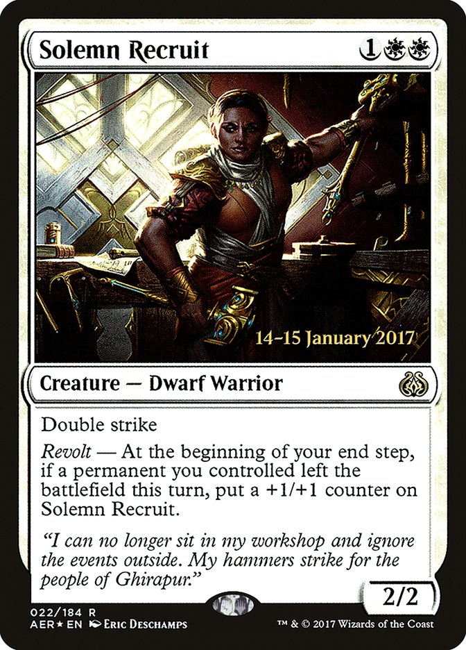 Solemn Recruit  [Aether Revolt Prerelease Promos] | Nerdhalla Games