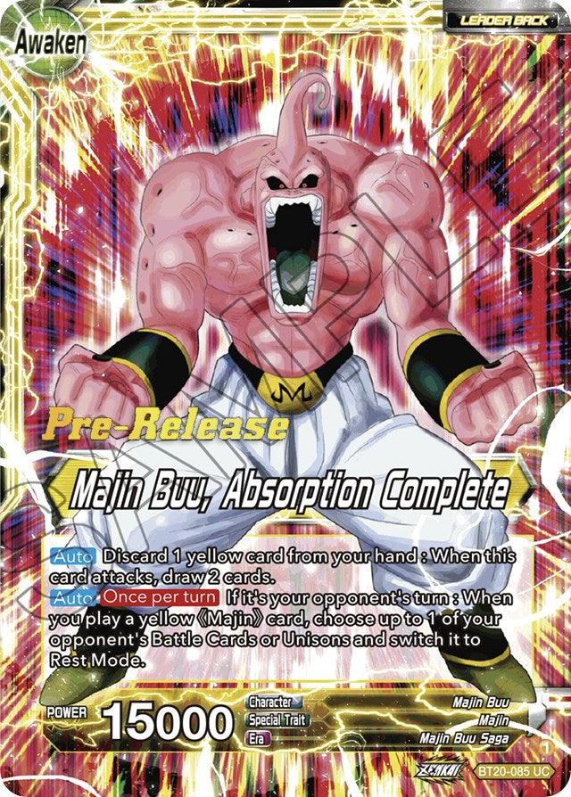 Majin Buu // Majin Buu, Absorption Complete (BT20-085) [Power Absorbed Prerelease Promos] | Nerdhalla Games