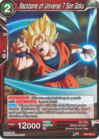 Backbone of Universe 7 Son Goku [TB1-003] | Nerdhalla Games