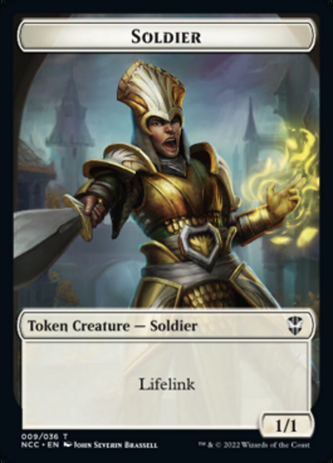 Soldier (09) // Cat Beast Double-sided Token [Streets of New Capenna Commander Tokens] | Nerdhalla Games