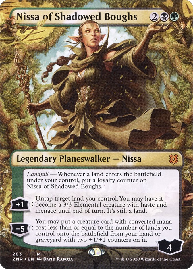 Nissa of Shadowed Boughs (Borderless) [Zendikar Rising] | Nerdhalla Games