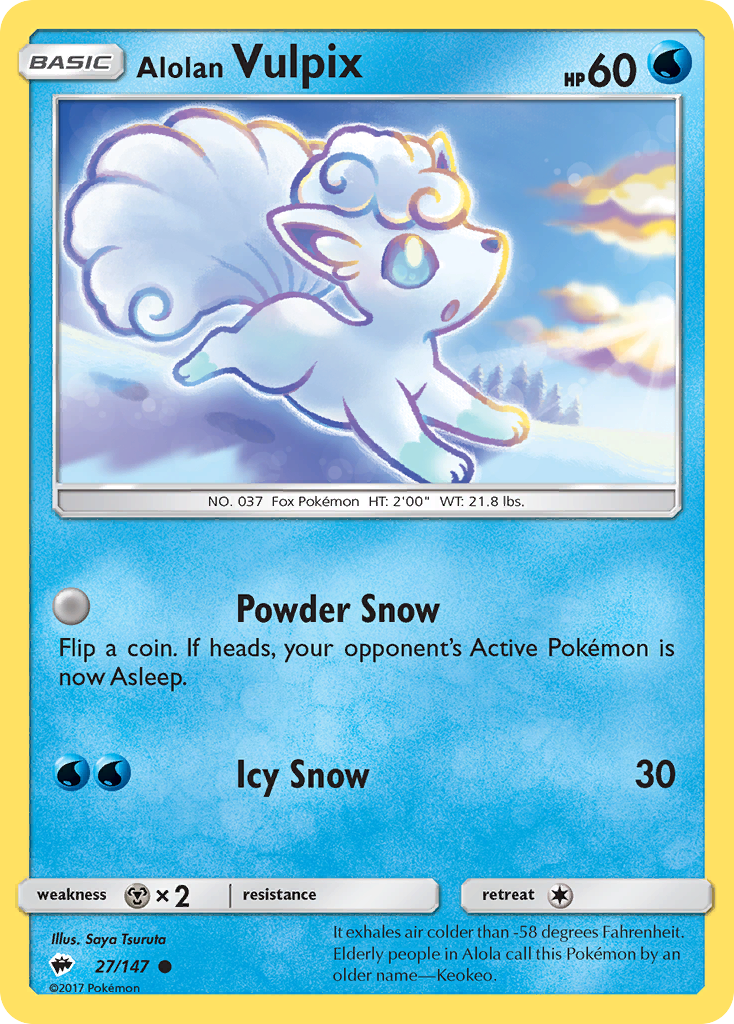 Alolan Vulpix (27/147) [Sun & Moon: Burning Shadows] | Nerdhalla Games