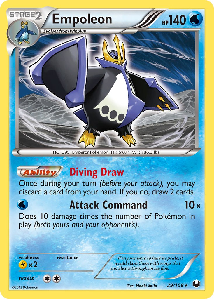 Empoleon (29/108) (Battle Arena Deck Exclusive) (Theme Deck Exclusive) [Black & White: Dark Explorers] | Nerdhalla Games