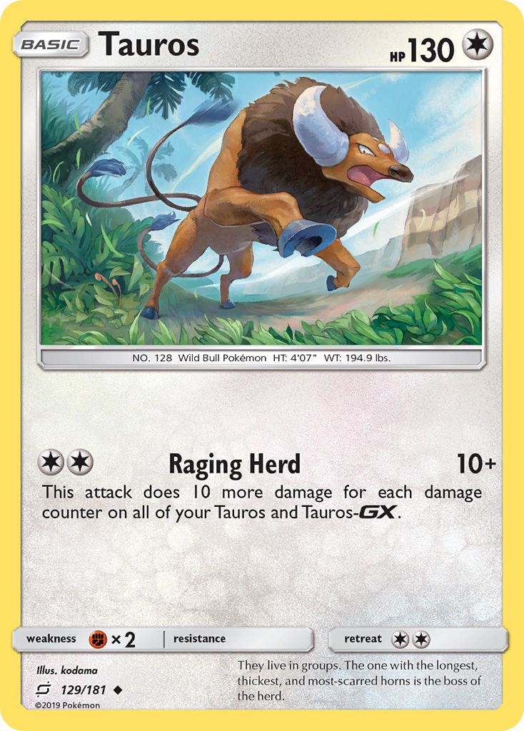 Tauros (129/181) [Sun & Moon: Team Up] | Nerdhalla Games