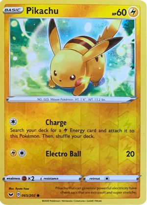 Pikachu (065/202) (Reverse Cosmos Holo) [Sword & Shield: Base Set] | Nerdhalla Games