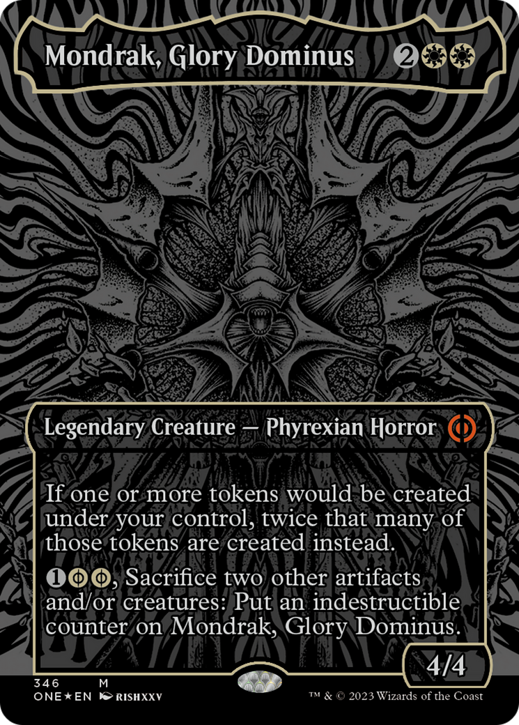 Mondrak, Glory Dominus (Oil Slick Raised Foil) [Phyrexia: All Will Be One] | Nerdhalla Games