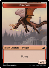 Spirit (0018) // Dragon Double-Sided Token [Ravnica Remastered Tokens] | Nerdhalla Games