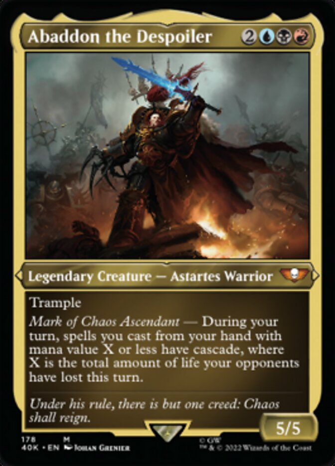 Abaddon the Despoiler (Display Commander) (Surge Foil) [Universes Beyond: Warhammer 40,000] | Nerdhalla Games