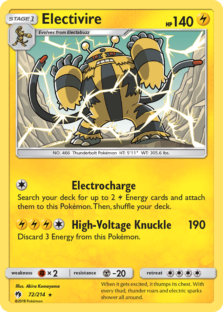 Electivire (72/214) [Sun & Moon: Lost Thunder] | Nerdhalla Games