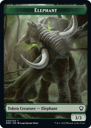 Elephant // Treasure Double-sided Token [Dominaria United Commander Tokens] | Nerdhalla Games