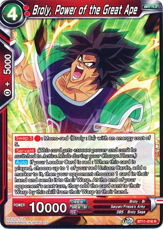 Broly, Power of the Great Ape [BT11-016] | Nerdhalla Games