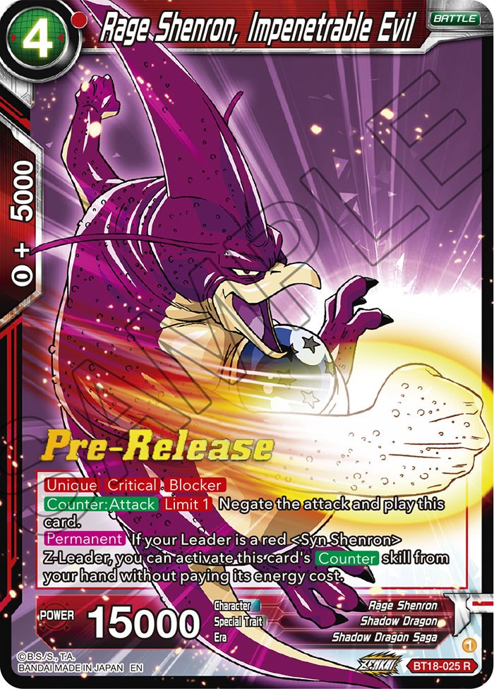 Rage Shenron, Impenetrable Evil (BT18-025) [Dawn of the Z-Legends Prerelease Promos] | Nerdhalla Games