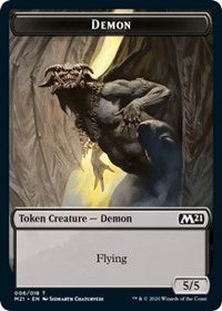 Demon // Goblin Wizard Double-sided Token [Core Set 2021 Tokens] | Nerdhalla Games