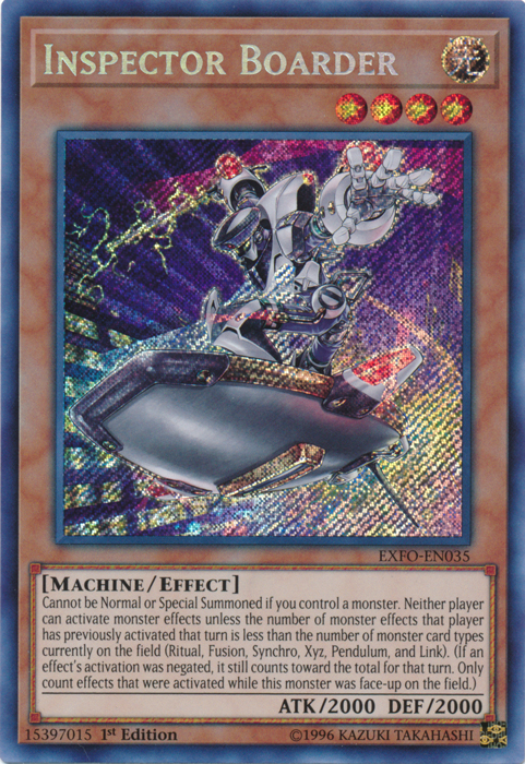 Inspector Boarder [EXFO-EN035] Secret Rare | Nerdhalla Games