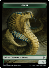 Snake // Morph Double-Sided Token [Murders at Karlov Manor Commander Tokens] | Nerdhalla Games