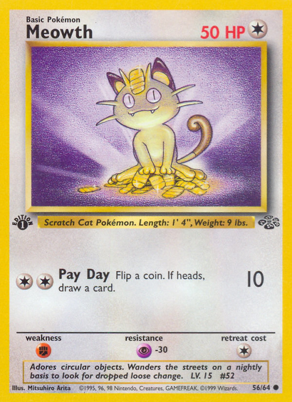 Meowth (56/64) [Jungle 1st Edition] | Nerdhalla Games