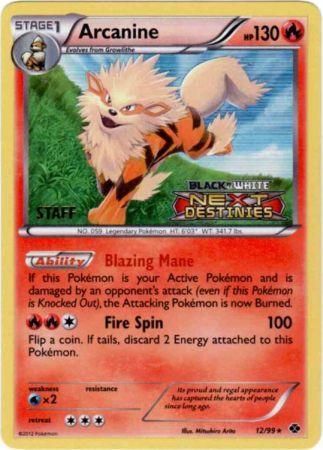 Arcanine (12/99) (Staff Prerelease Promo) [Black & White: Black Star Promos] | Nerdhalla Games