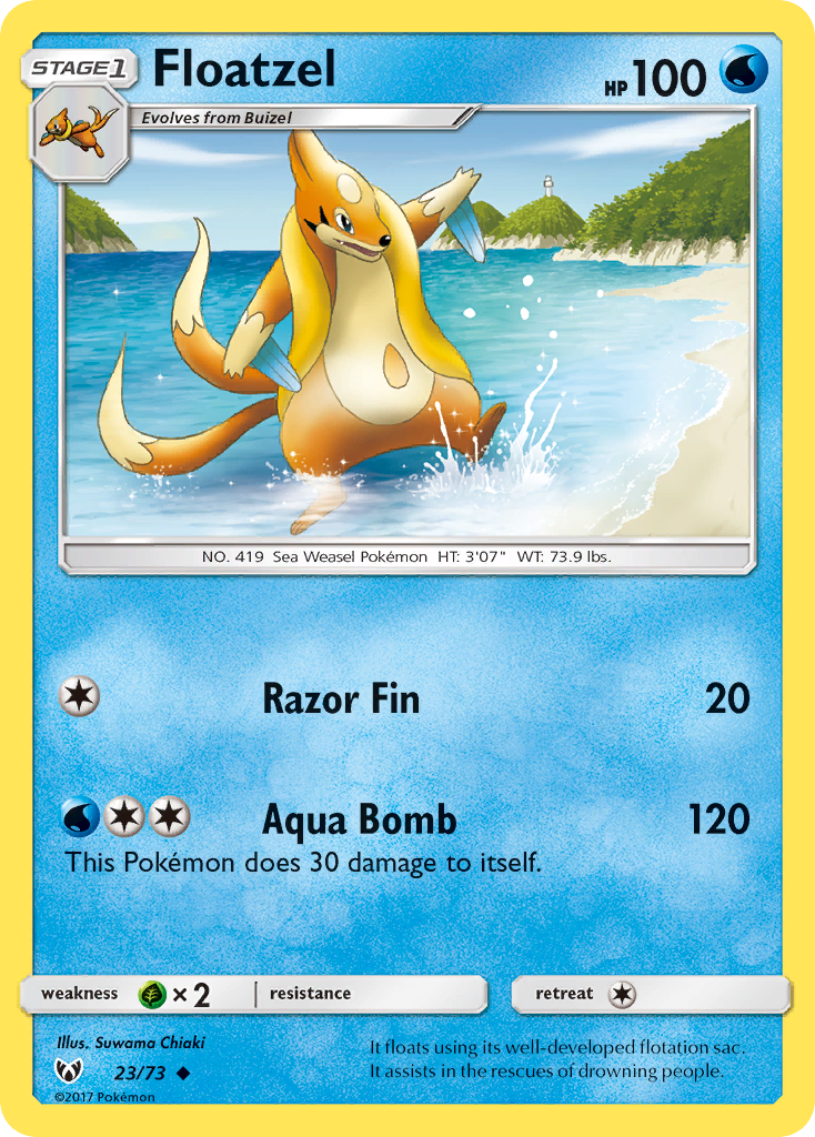 Floatzel (23/73) [Sun & Moon: Shining Legends] | Nerdhalla Games