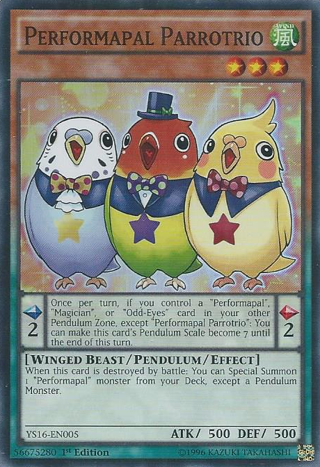 Performapal Parrotrio [YS16-EN005] Super Rare | Nerdhalla Games