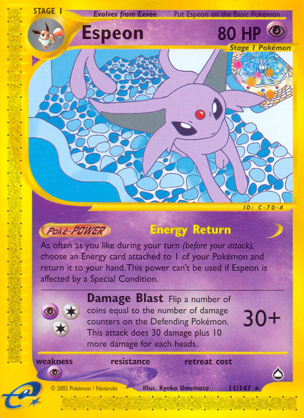 Espeon (11/147) [Aquapolis] | Nerdhalla Games