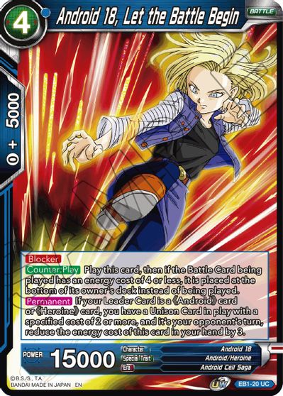 Android 18, Let the Battle Begin (EB1-20) [Battle Evolution Booster] | Nerdhalla Games