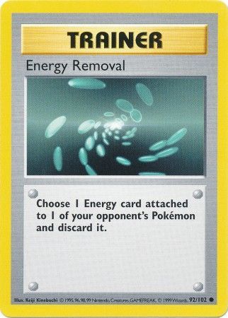 Energy Removal (92/102) [Base Set Shadowless Unlimited] | Nerdhalla Games