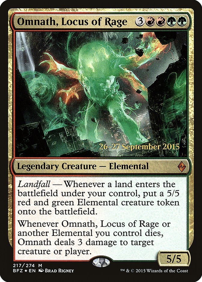 Omnath, Locus of Rage  [Battle for Zendikar Prerelease Promos] | Nerdhalla Games