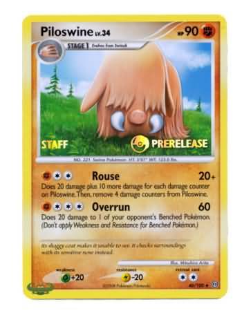 Piloswine (46/100) (Staff Prerelease Promo) [Nintendo: Black Star Promos] | Nerdhalla Games