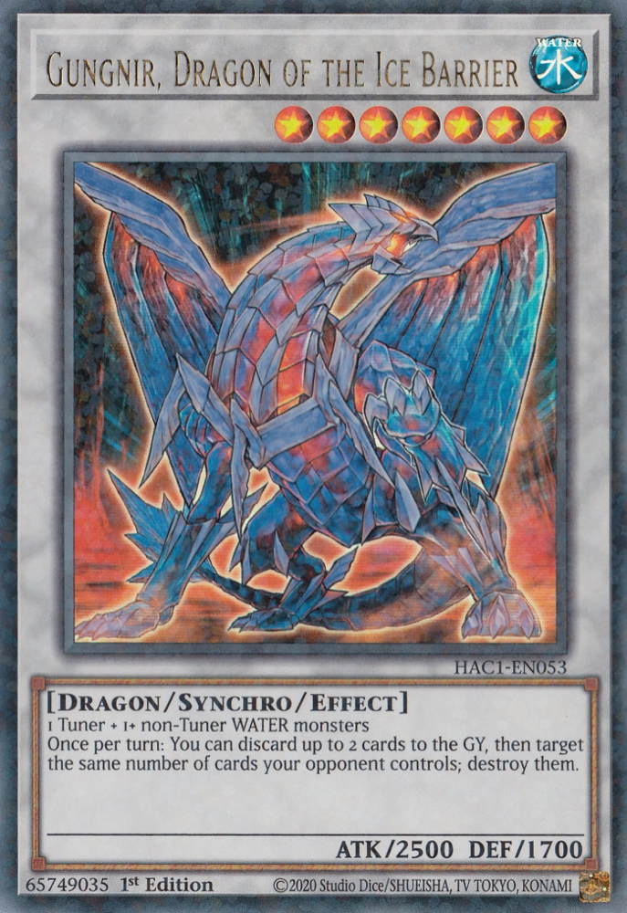 Gungnir, Dragon of the Ice Barrier (Duel Terminal) [HAC1-EN053] Parallel Rare | Nerdhalla Games