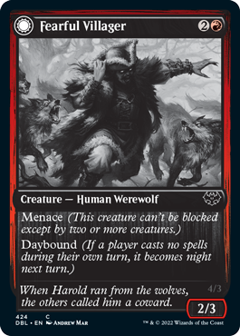 Fearful Villager // Fearsome Werewolf [Innistrad: Double Feature] | Nerdhalla Games