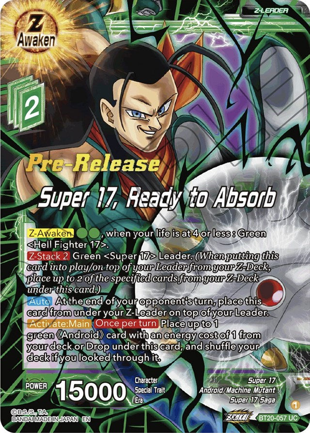 Super 17, Ready to Absorb (BT20-057) [Power Absorbed Prerelease Promos] | Nerdhalla Games