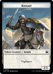 Knight (7) // Spirit (14) Double-Sided Token [March of the Machine Commander Tokens] | Nerdhalla Games