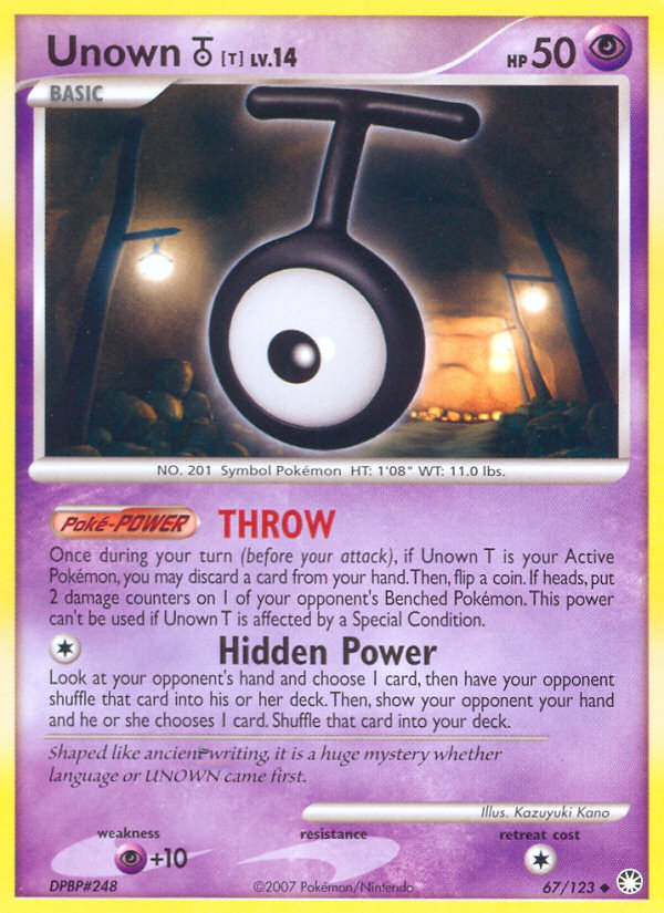 Unown T (67/123) [Diamond & Pearl: Mysterious Treasures] | Nerdhalla Games