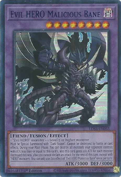 Evil HERO Malicious Bane (Blue) [LDS3-EN033] Ultra Rare | Nerdhalla Games