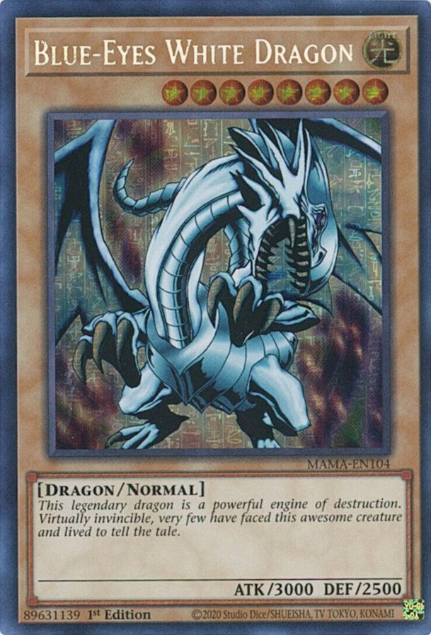 Blue-Eyes White Dragon [MAMA-EN104] Secret Pharaoh's Rare | Nerdhalla Games