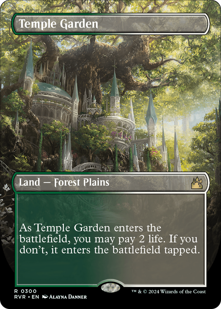 Temple Garden (Borderless) [Ravnica Remastered] | Nerdhalla Games