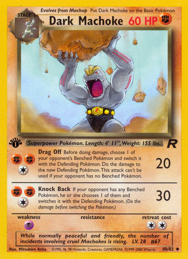 Dark Machoke (40/82) [Team Rocket 1st Edition] | Nerdhalla Games