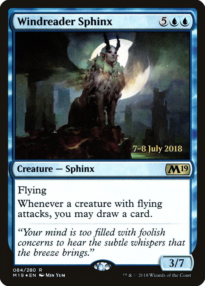 Windreader Sphinx  [Core Set 2019 Prerelease Promos] | Nerdhalla Games