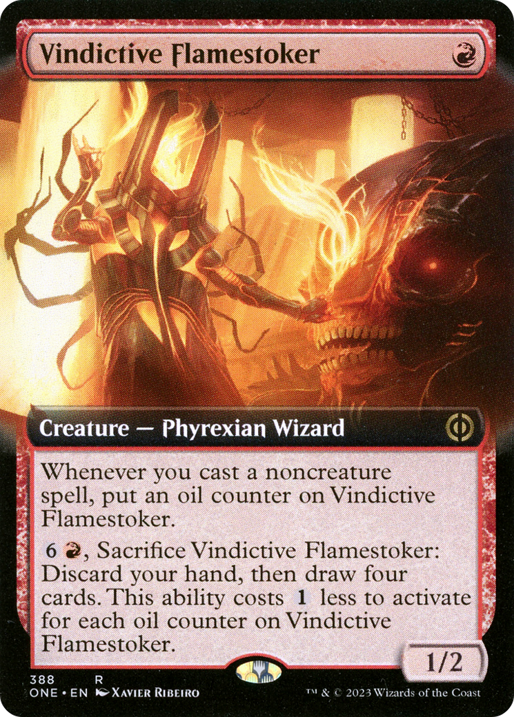 Vindictive Flamestoker (Extended Art) [Phyrexia: All Will Be One] | Nerdhalla Games