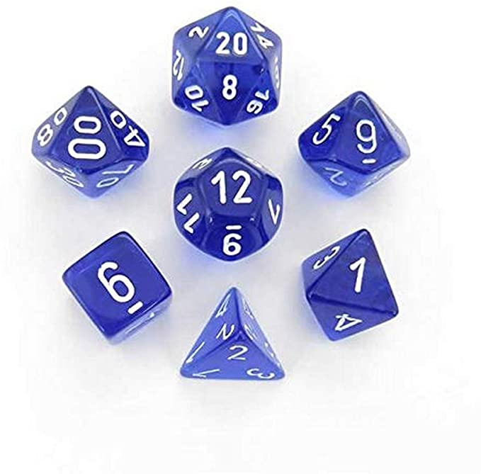 Chessex - Polyhedral 7 Sided Dice Set - Translucent | Nerdhalla Games